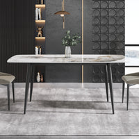Marbella Sintered Stone Dining Table | 71" Pandora Rectangular With Curved Edge