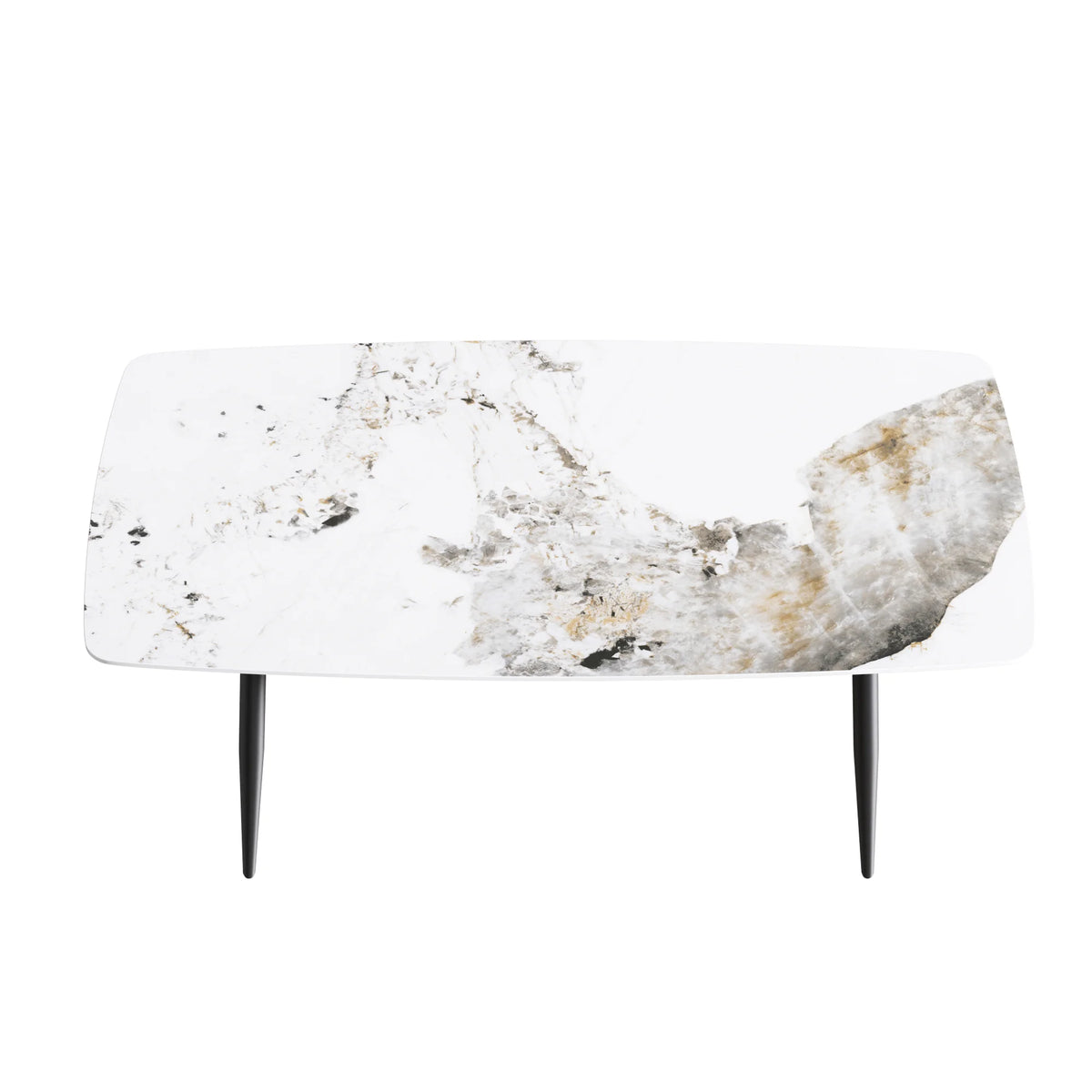 Marbella Sintered Stone Dining Table | 71" Pandora Rectangular With Curved Edge