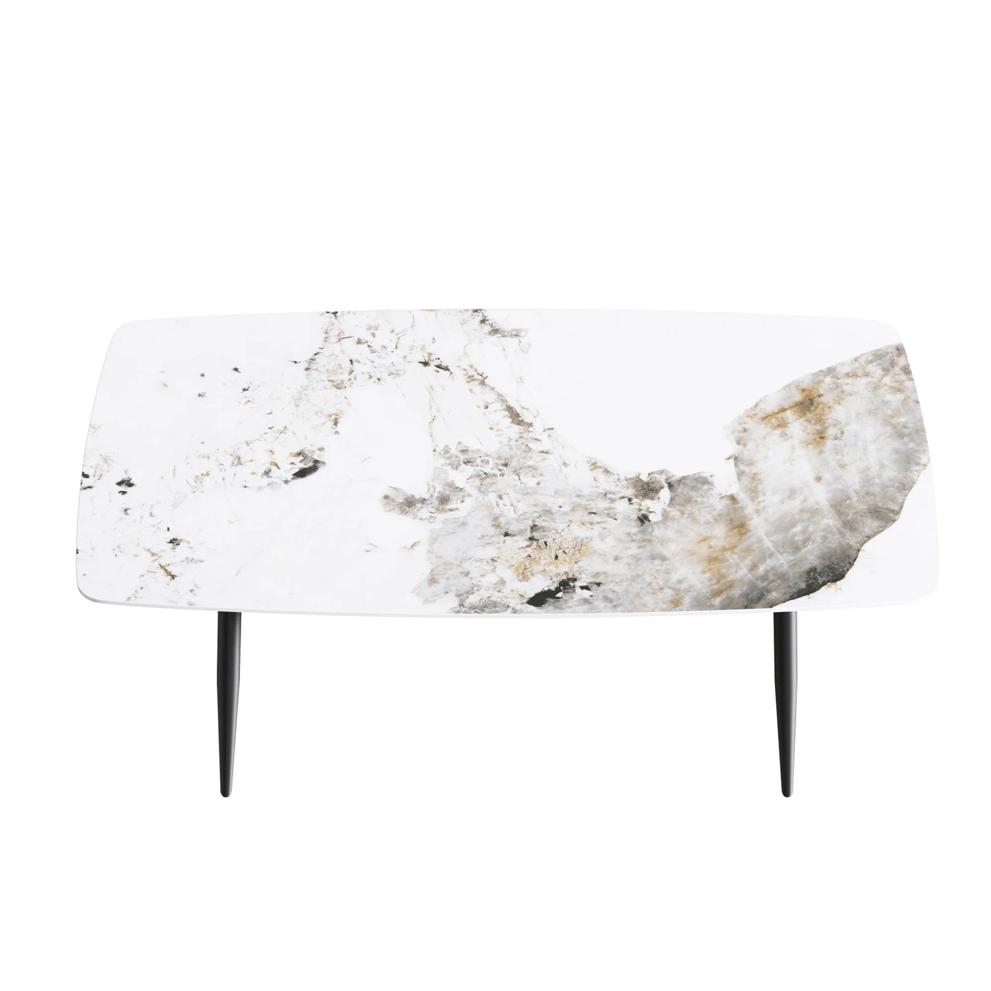 Marbella Sintered Stone Dining Table | 71" Pandora Rectangular With Curved Edge