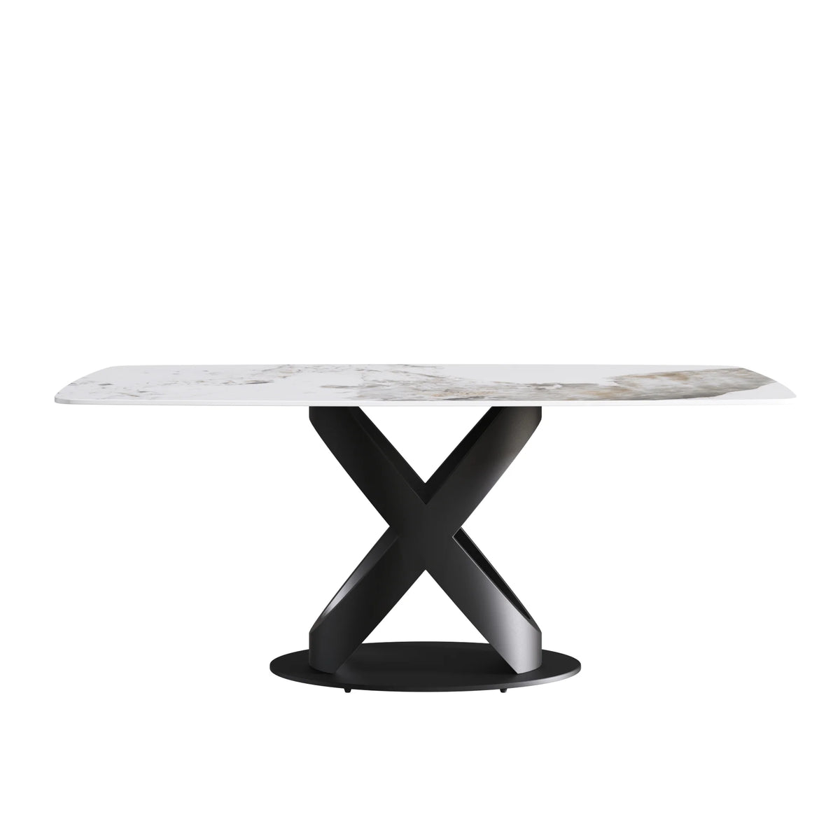 Marbella Sintered Stone Dining Table | 71" Pandora Rectangular With Curved Edge