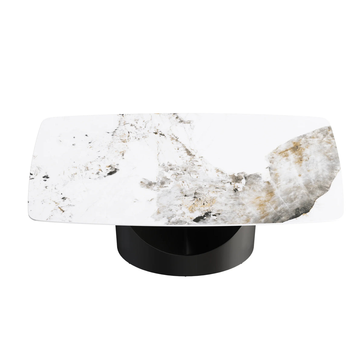 Mesa de comedor Marbella de piedra sinterizada | Pandora rectangular de 180 cm con borde curvo