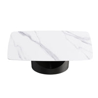 Marbella Sintered Stone Dining Table | 71" White Gloss Rectangular With Curved Edge
