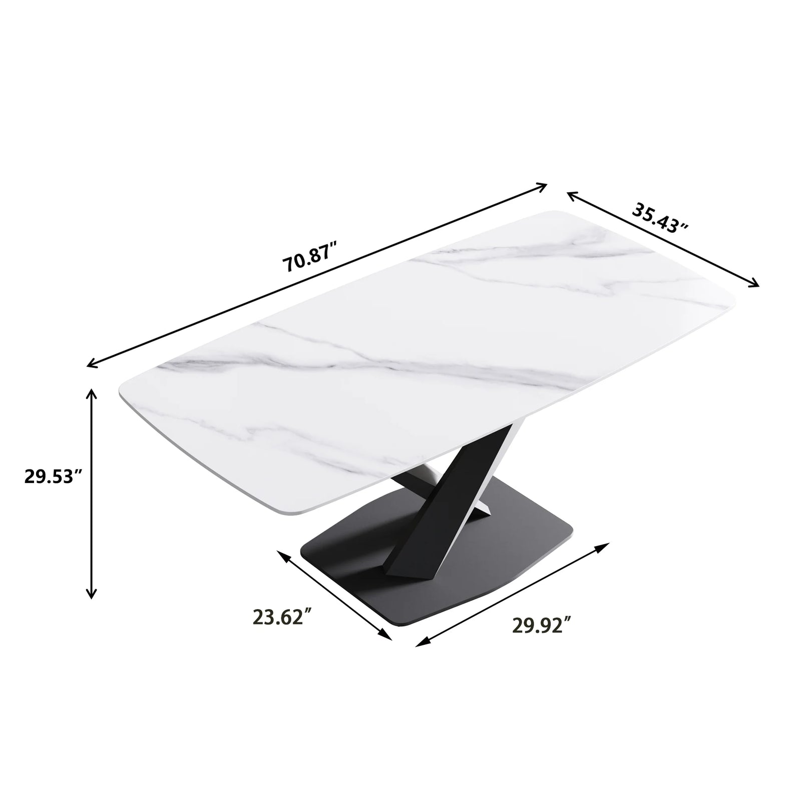71 White Gloss Rectangular With Curved Edge_2