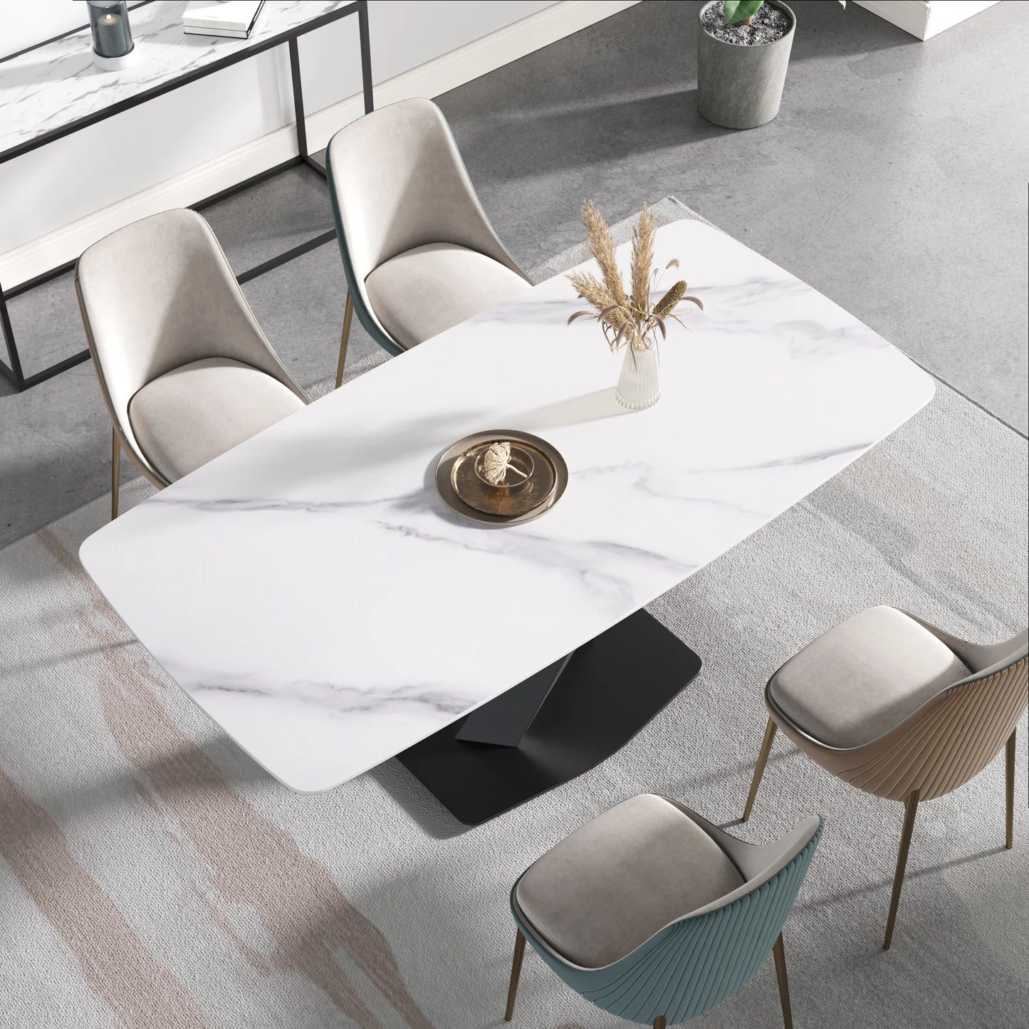 71 White Gloss Rectangular With Curved Edge_4