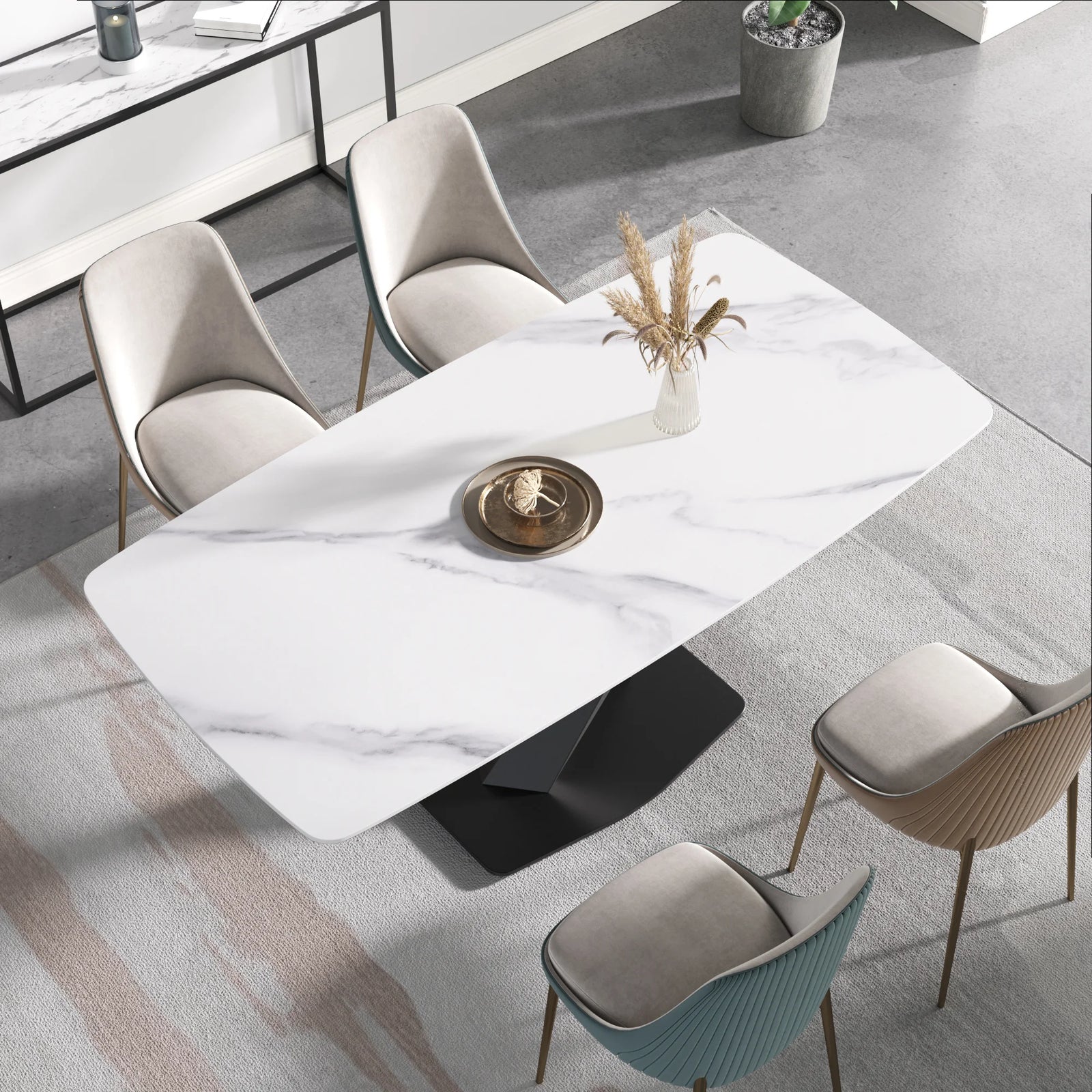 71 White Gloss Rectangular With Curved Edge_4