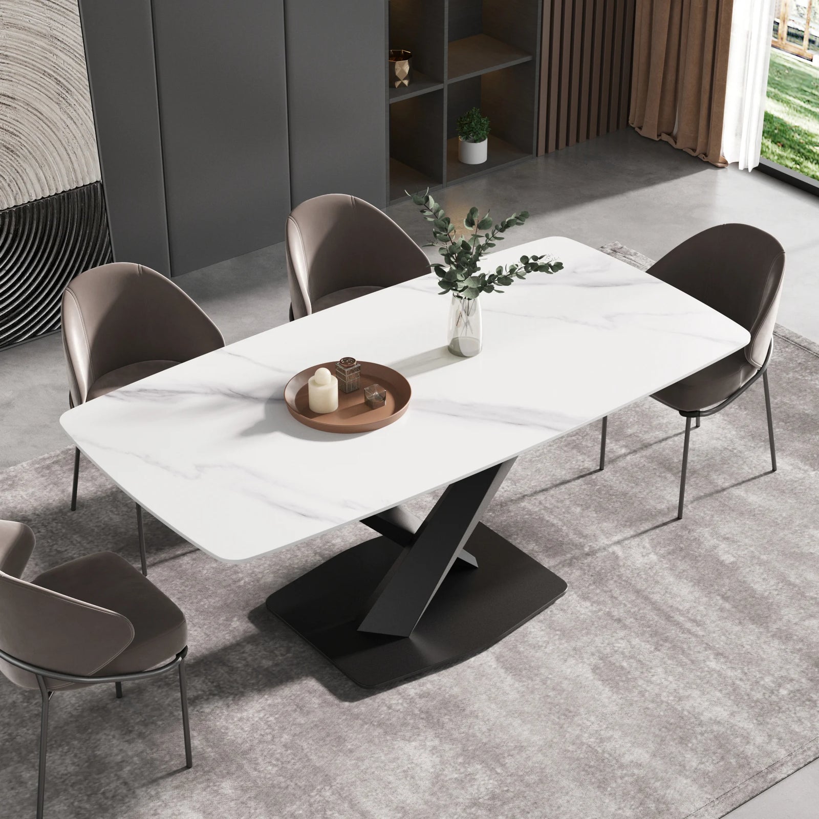 71 White Gloss Rectangular With Curved Edge_7