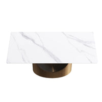 Marbella Sintered Stone Dining Table | 71" White Gloss Rectangular With Straight Edge
