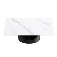 Marbella Sintered Stone Dining Table | 71" White Gloss Rectangular With Straight Edge