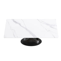 Marbella Sintered Stone Dining Table | 71" White Gloss Rectangular With Straight Edge