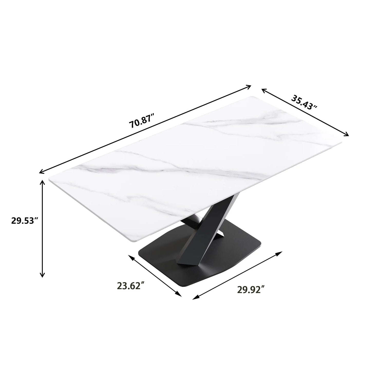 71 White Gloss Rectangular With Straight Edge_2