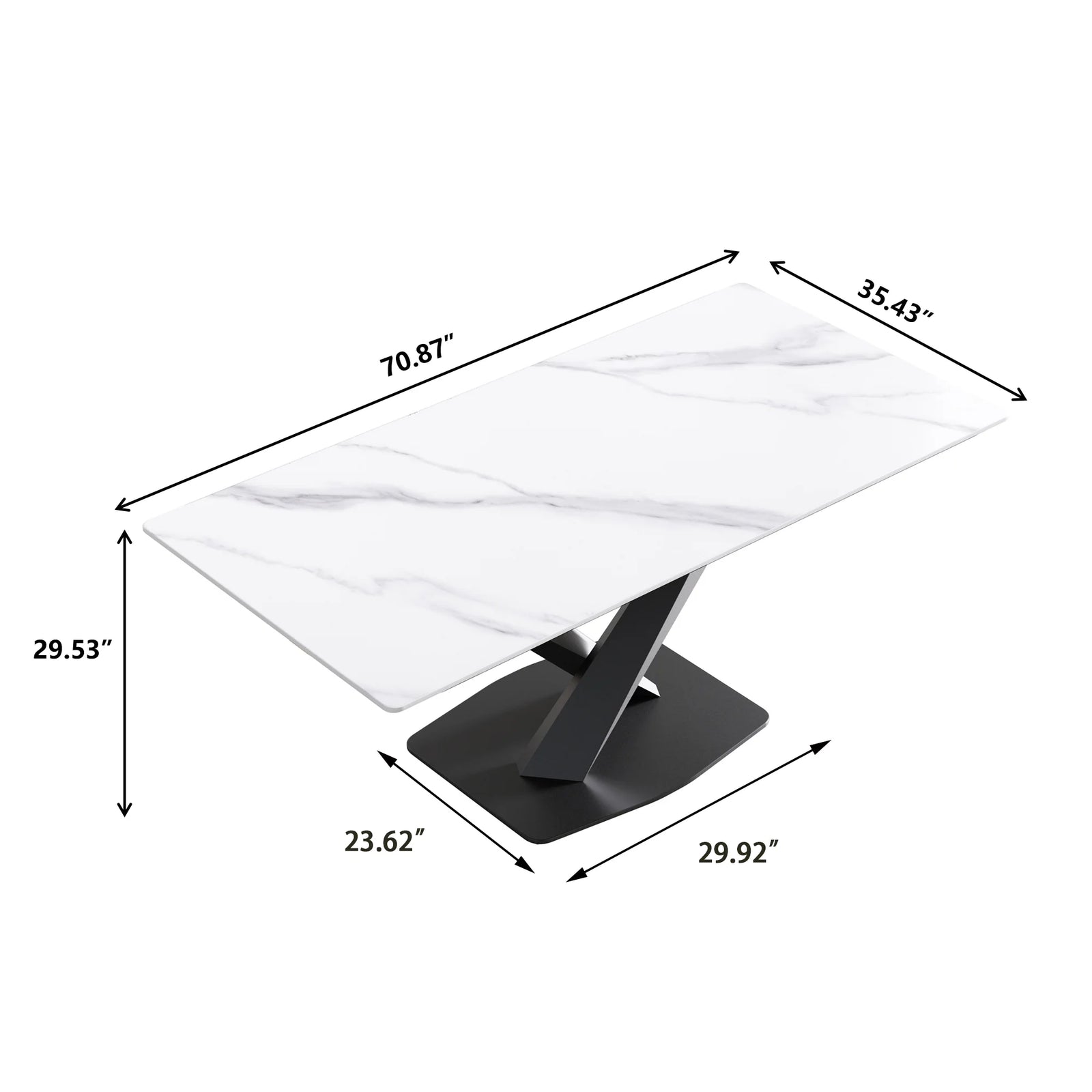 71 White Gloss Rectangular With Straight Edge_2