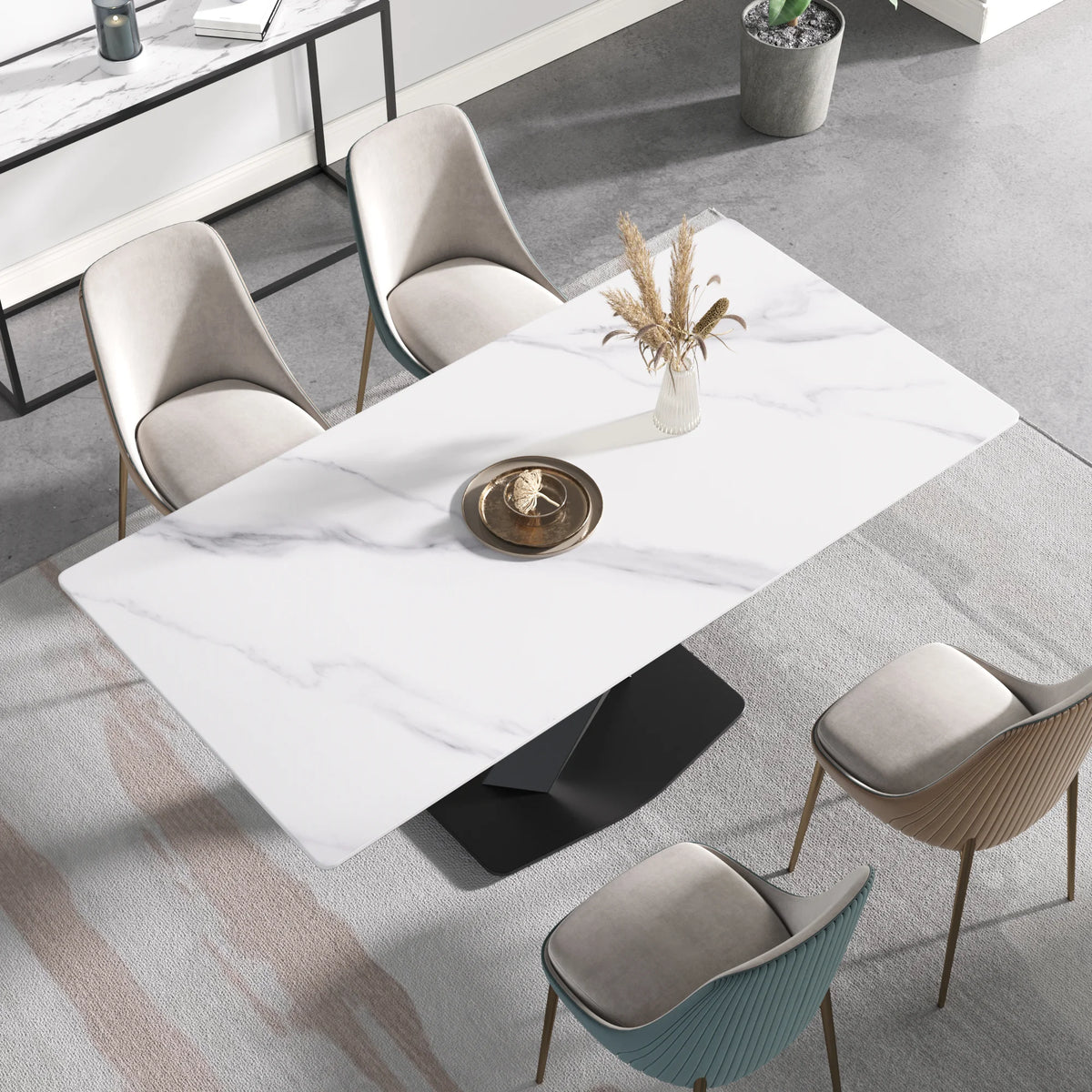71 White Gloss Rectangular With Straight Edge_8