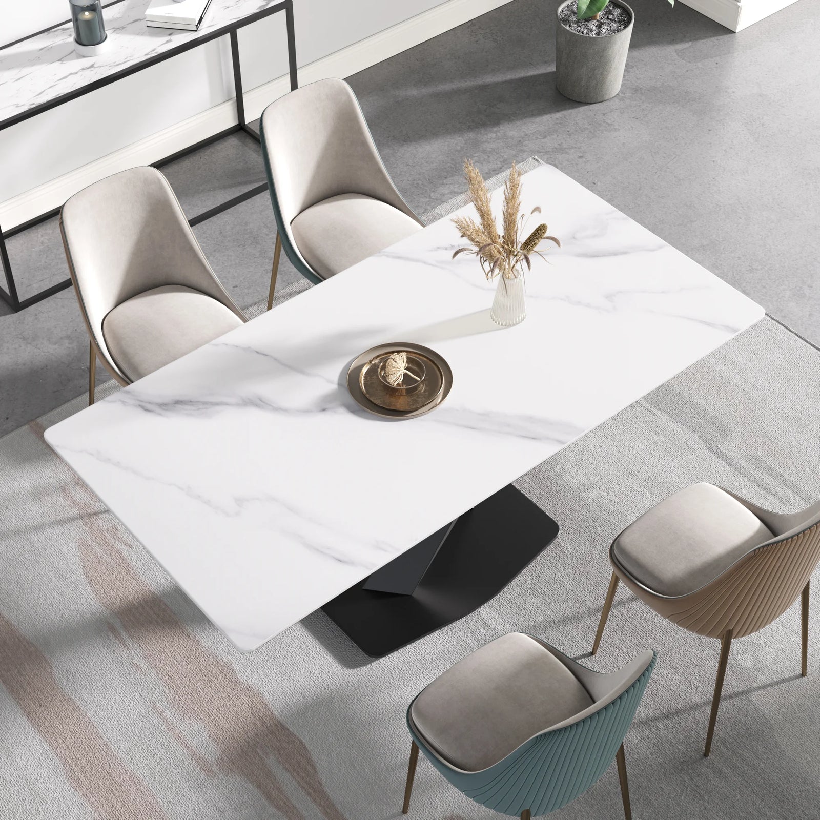 71 White Gloss Rectangular With Straight Edge_8