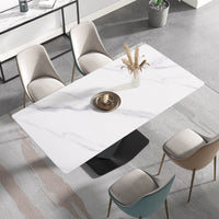 71 White Gloss Rectangular With Straight Edge_8