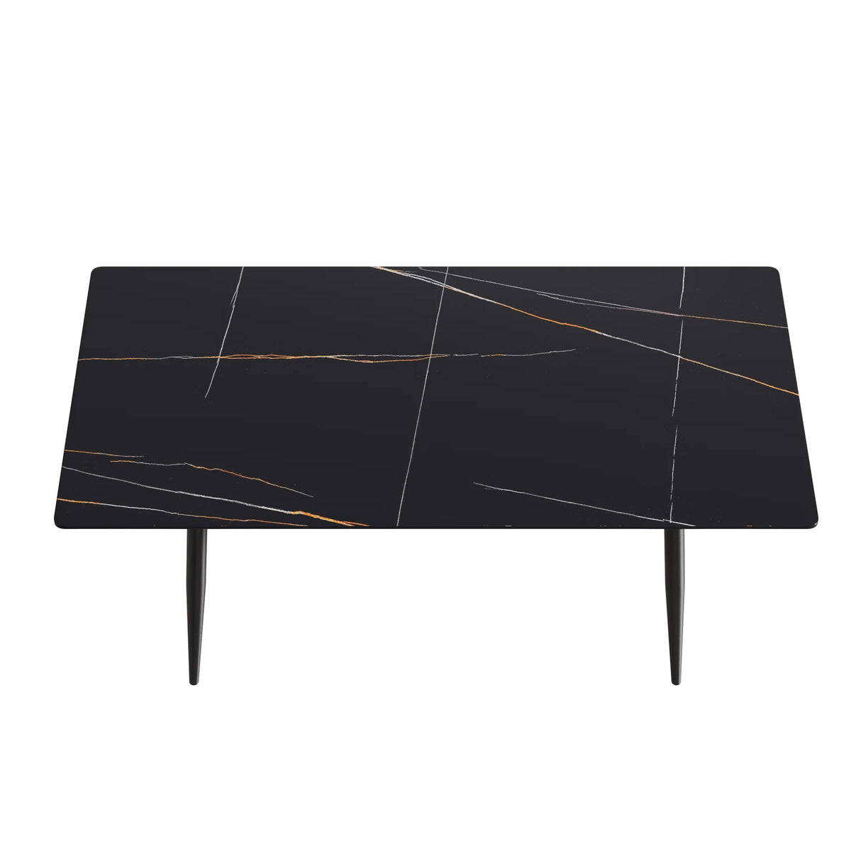 Marbella Sintered Stone Dining Table | 71" Matte Black Rectangular With Straight Edge