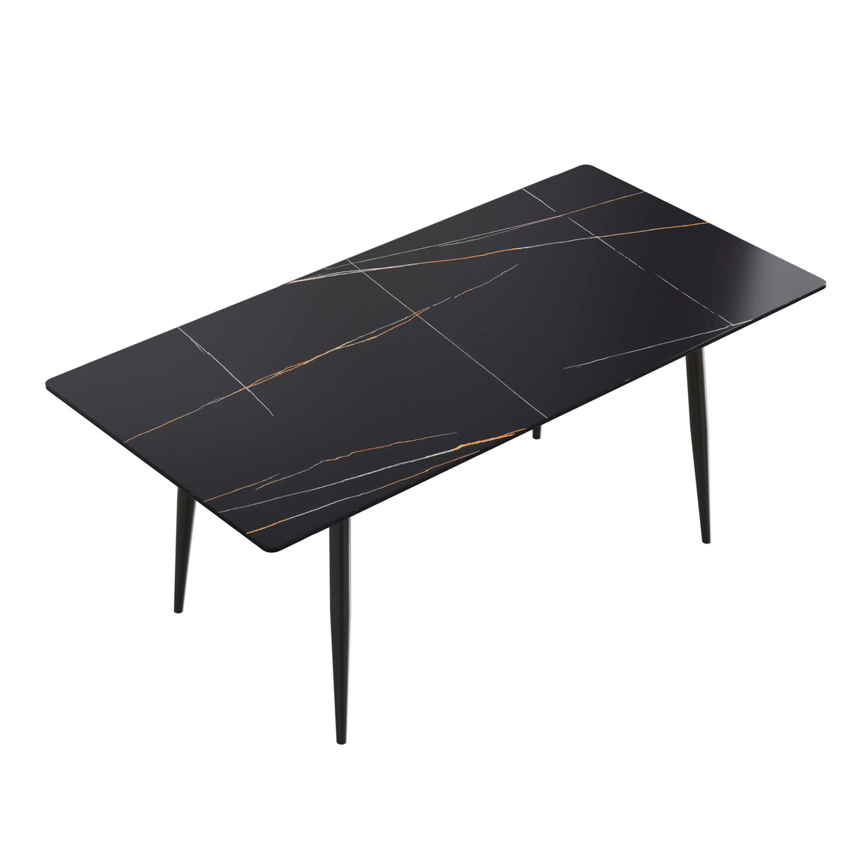 Marbella Sintered Stone Dining Table | 71" Matte Black Rectangular With Straight Edge