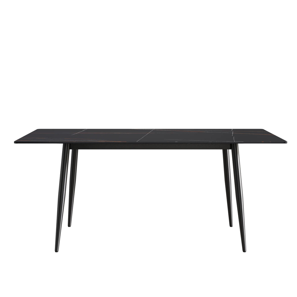 Marbella Sintered Stone Dining Table | 71" Matte Black Rectangular With Straight Edge