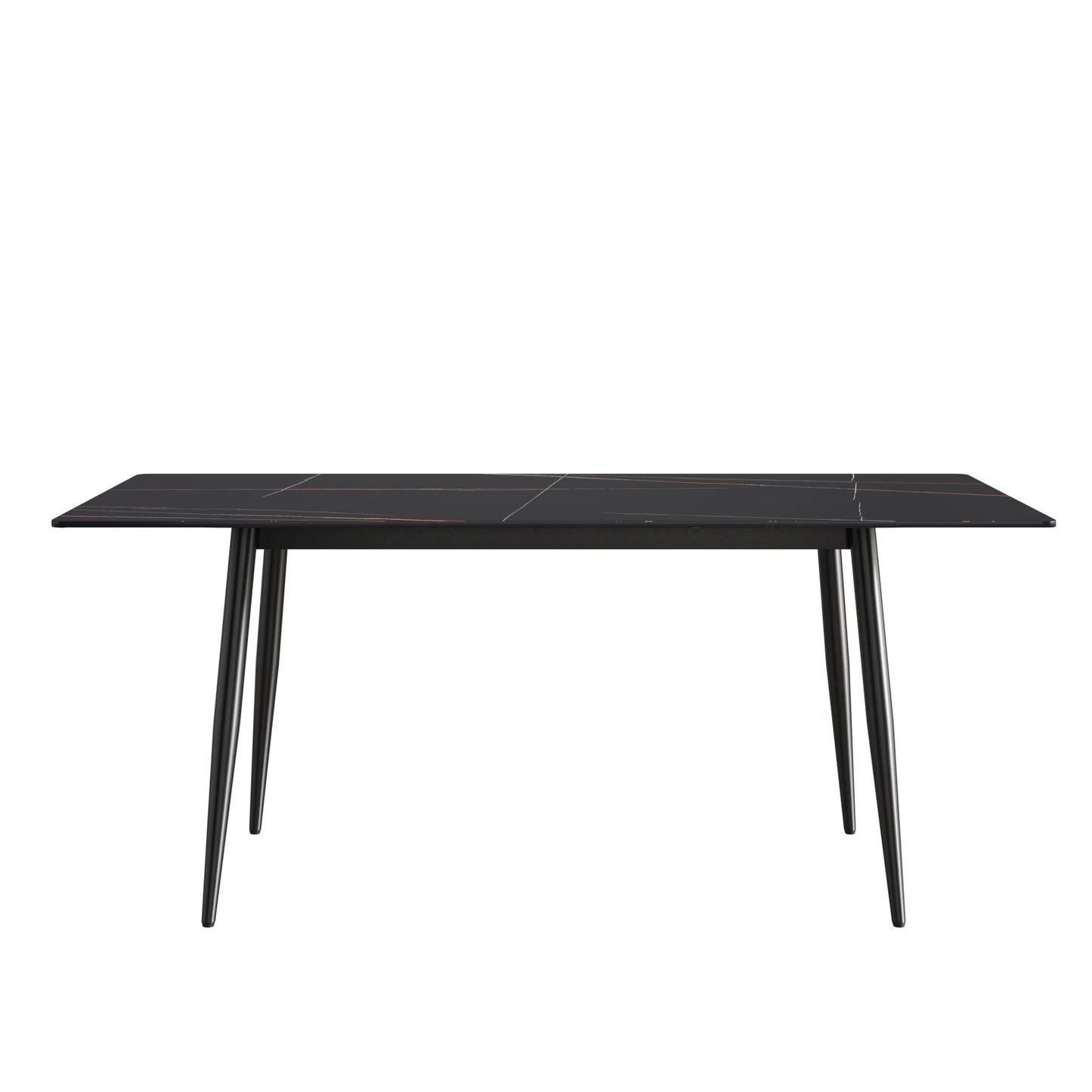 Marbella Sintered Stone Dining Table | 71" Matte Black Rectangular With Straight Edge