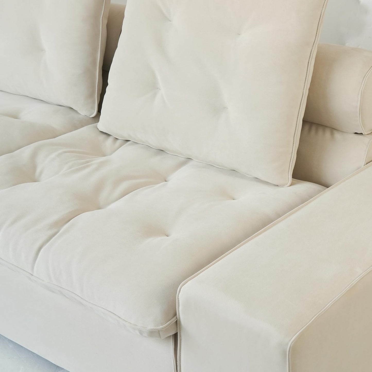 Cloud Modular Sectional Sofa, Luxury Velvet Couch Sofas for Living Room,74inch Corner Seater