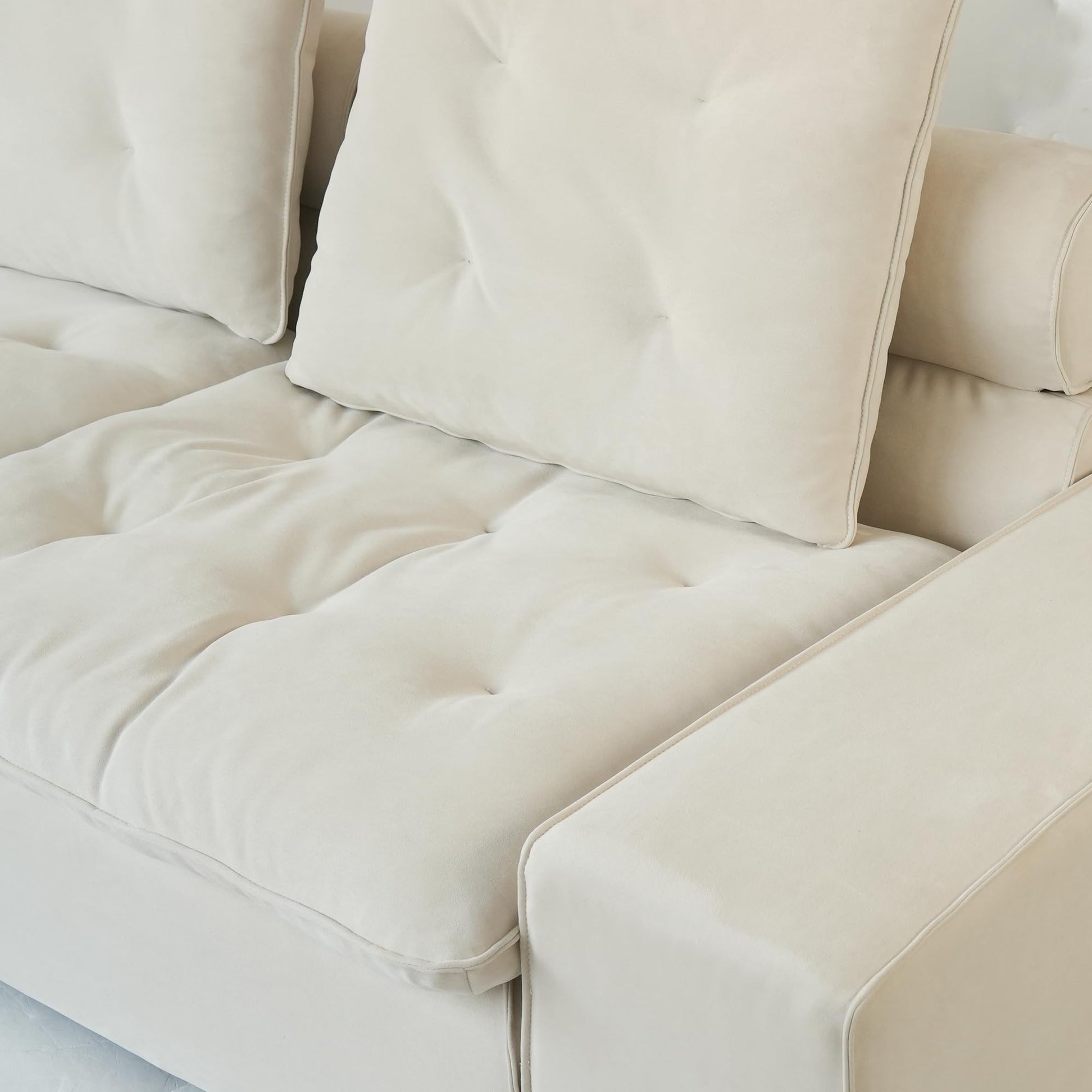 Cloud Modular Sectional Sofa, Luxury Velvet Couch Sofas for Living Room,74inch Corner Seater