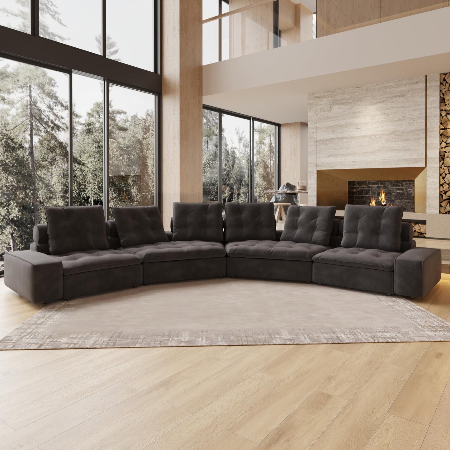 Cloud Modular Sectional Sofa, Luxury Velvet Couch Sofas for Living Room,74inch Corner Seater