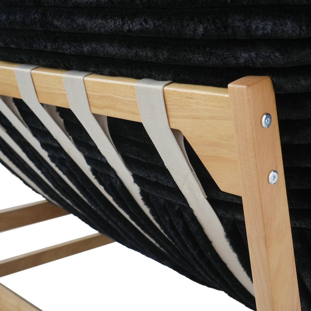 Pillow Lazy Sofas | 47-Inch Plush Pillow Accent Chair Solid Wood Frame - Black