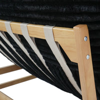 Pillow Lazy Sofas | 47-Inch Plush Pillow Accent Chair Solid Wood Frame - Black