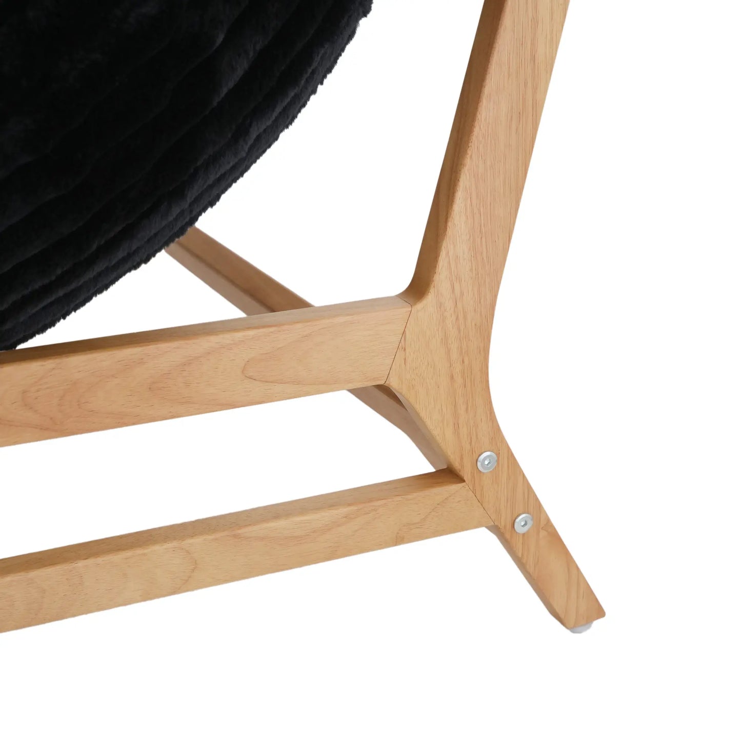Pillow Lazy Sofas | 47-Inch Plush Pillow Accent Chair Solid Wood Frame - Black