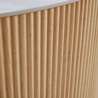 Aero Sintered Stone Coffee Table | 34" Walnut Round With 2 Drawers