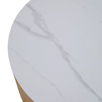 Aero Sintered Stone Coffee Table | 34" Walnut Round With 2 Drawers