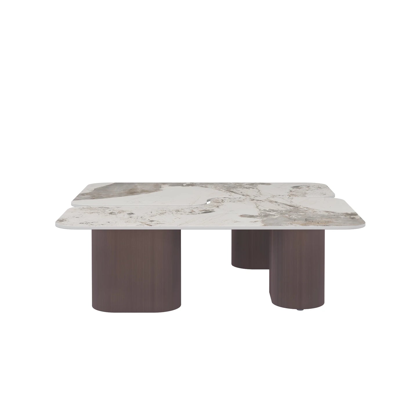 Aero Sintered Stone Coffee Table | 40" White Square With 4 Legs