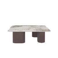 Aero Sintered Stone Coffee Table | 40" White Square With 4 Legs