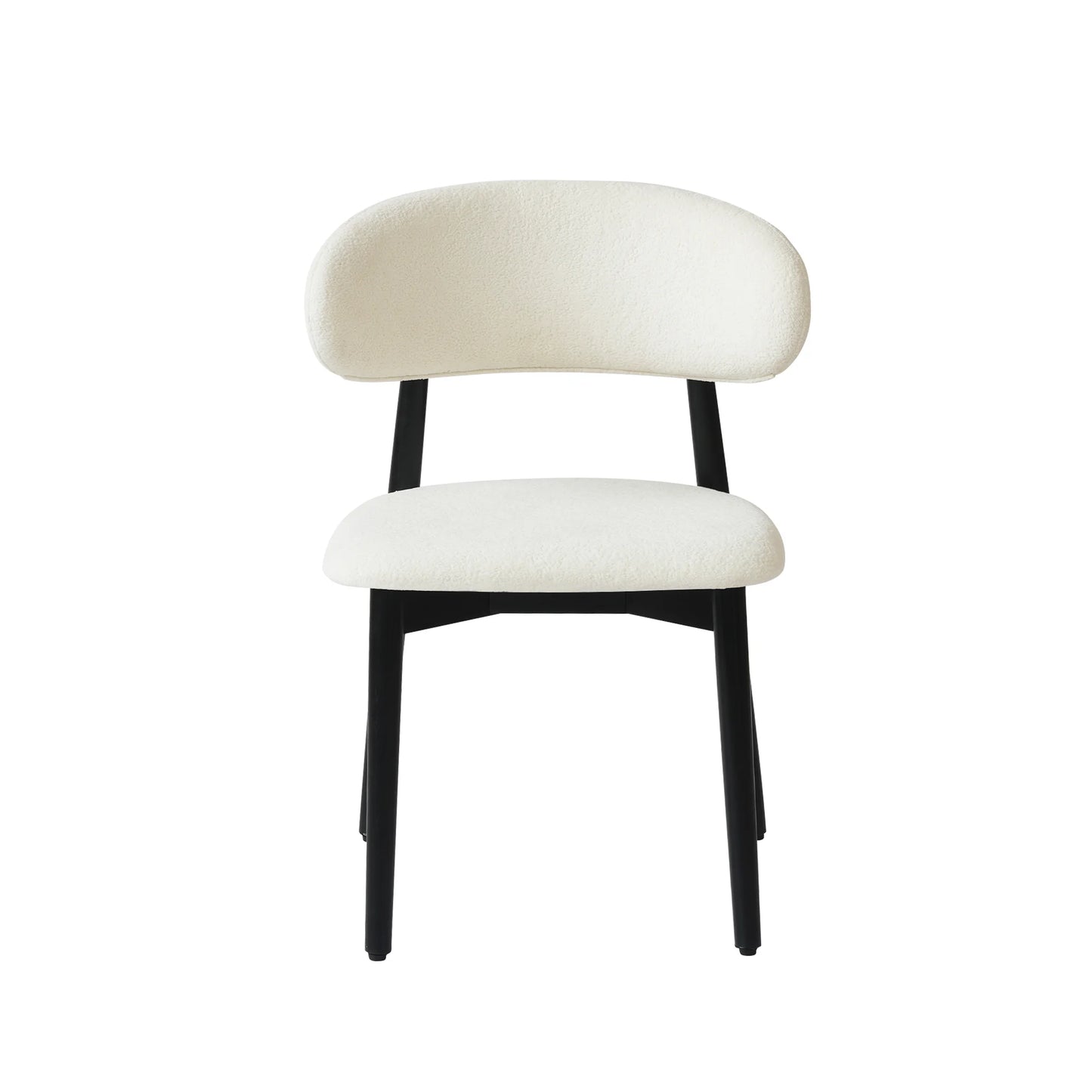 Arctic Curved Back Dining Chair | White Bouclé Set of 2