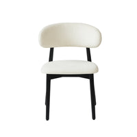Arctic Curved Back Dining Chair | White Bouclé Set of 2
