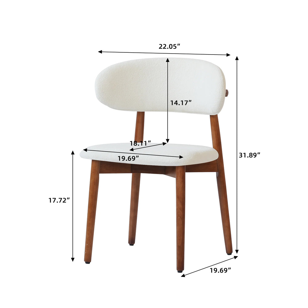 Arctic Curved Back Dining Chair | Walnut Back Set of 2