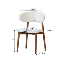 Arctic Curved Back Dining Chair | Walnut Back Set of 2