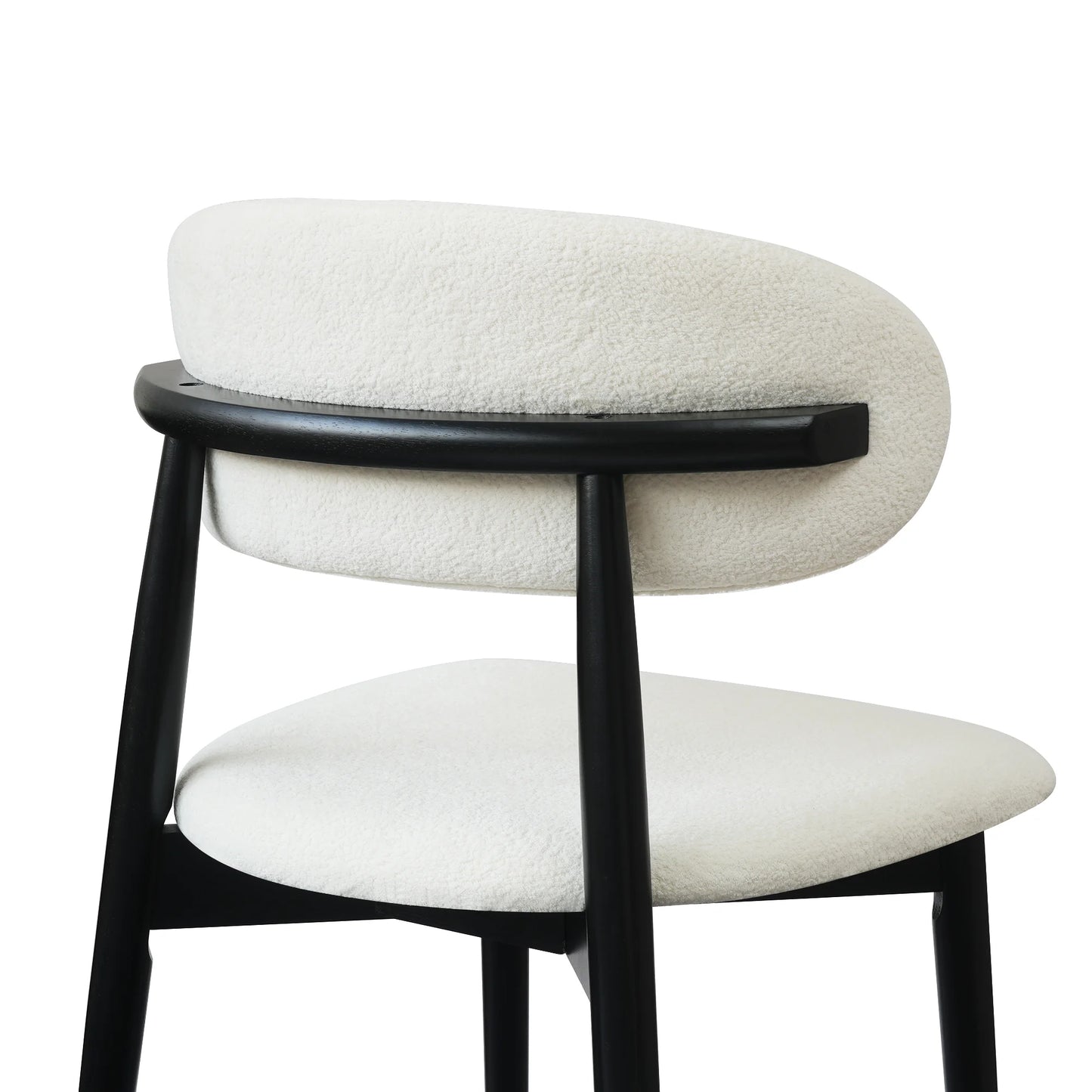 Arctic Curved Back Dining Chair | White Bouclé Set of 2