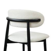 Arctic Curved Back Dining Chair | White Bouclé Set of 2