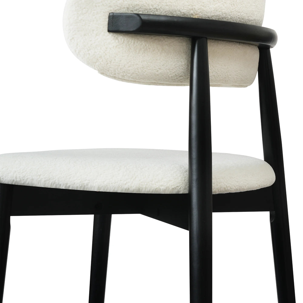 Arctic Curved Back Dining Chair | White Bouclé Set of 2
