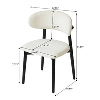 Arctic Curved Back Dining Chair | White Bouclé Set of 2