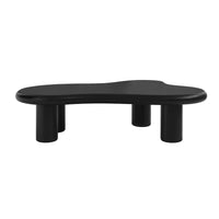 Aura Wood Coffee Table | 48" Black Irregular With 3 Legs