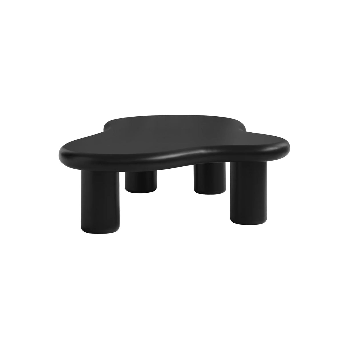 Aura Wood Coffee Table | 48" Black Irregular With 4 Legs