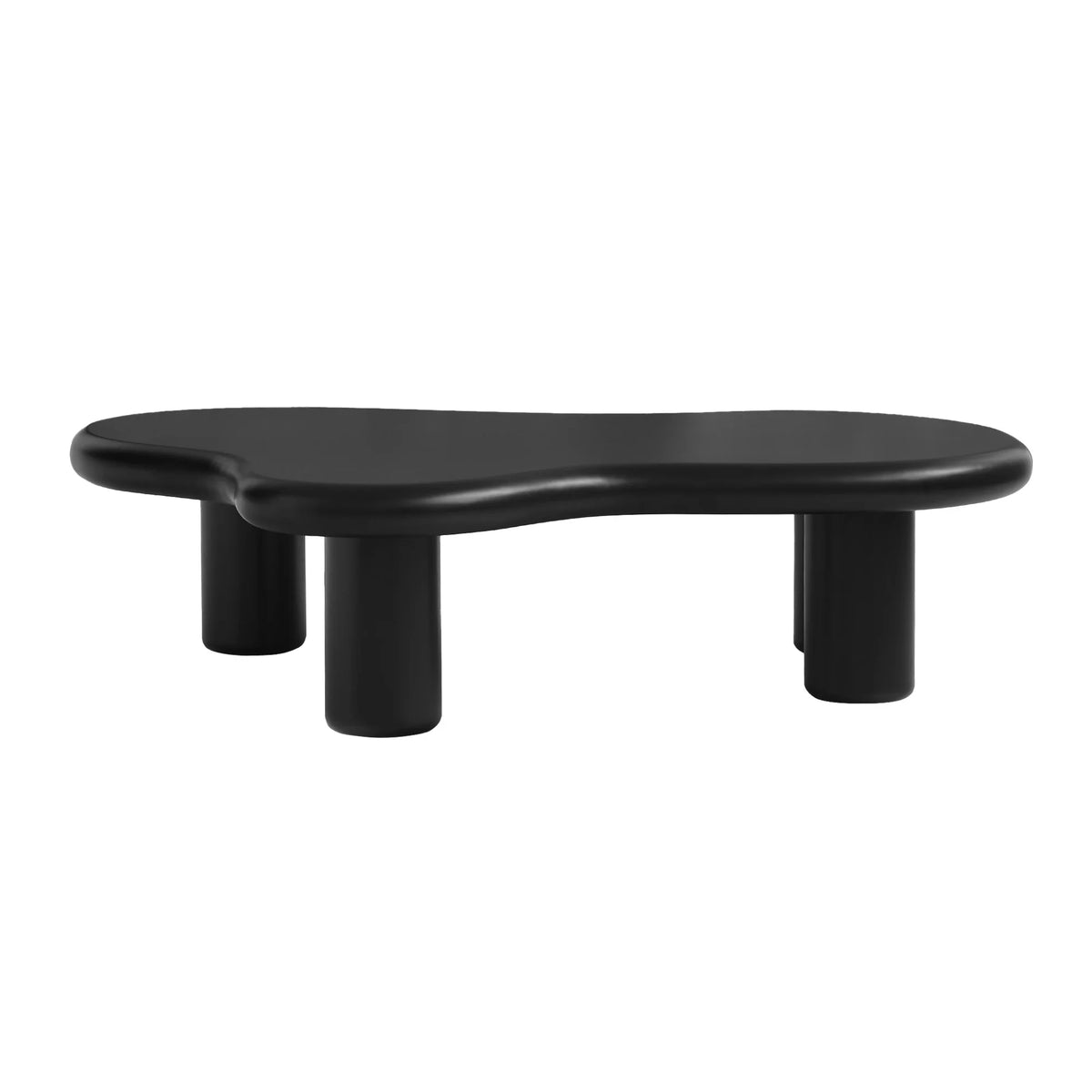 Aura Wood Coffee Table | 48" Black Irregular With 4 Legs