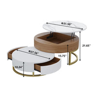 Aura Wood Coffee Table | 32" Walnut Round With Nesting