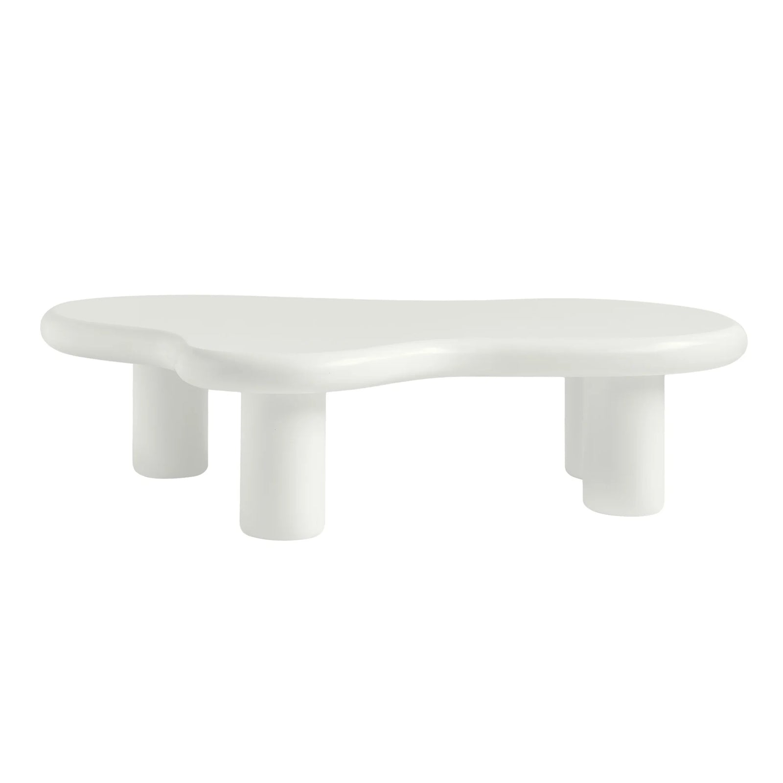 Aura Wood Coffee Table | 48" White Irregular With 4 Legs