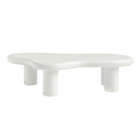 Aura Wood Coffee Table | 48" White Irregular With 3 Legs
