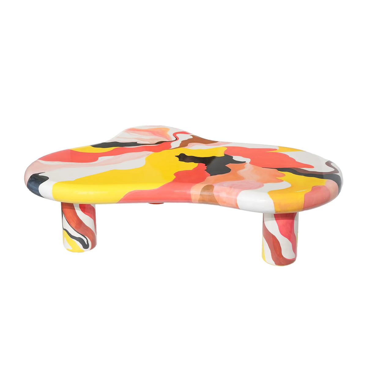 Mesa de centro Aura Wood | 48" multicolor irregular con 4 patas