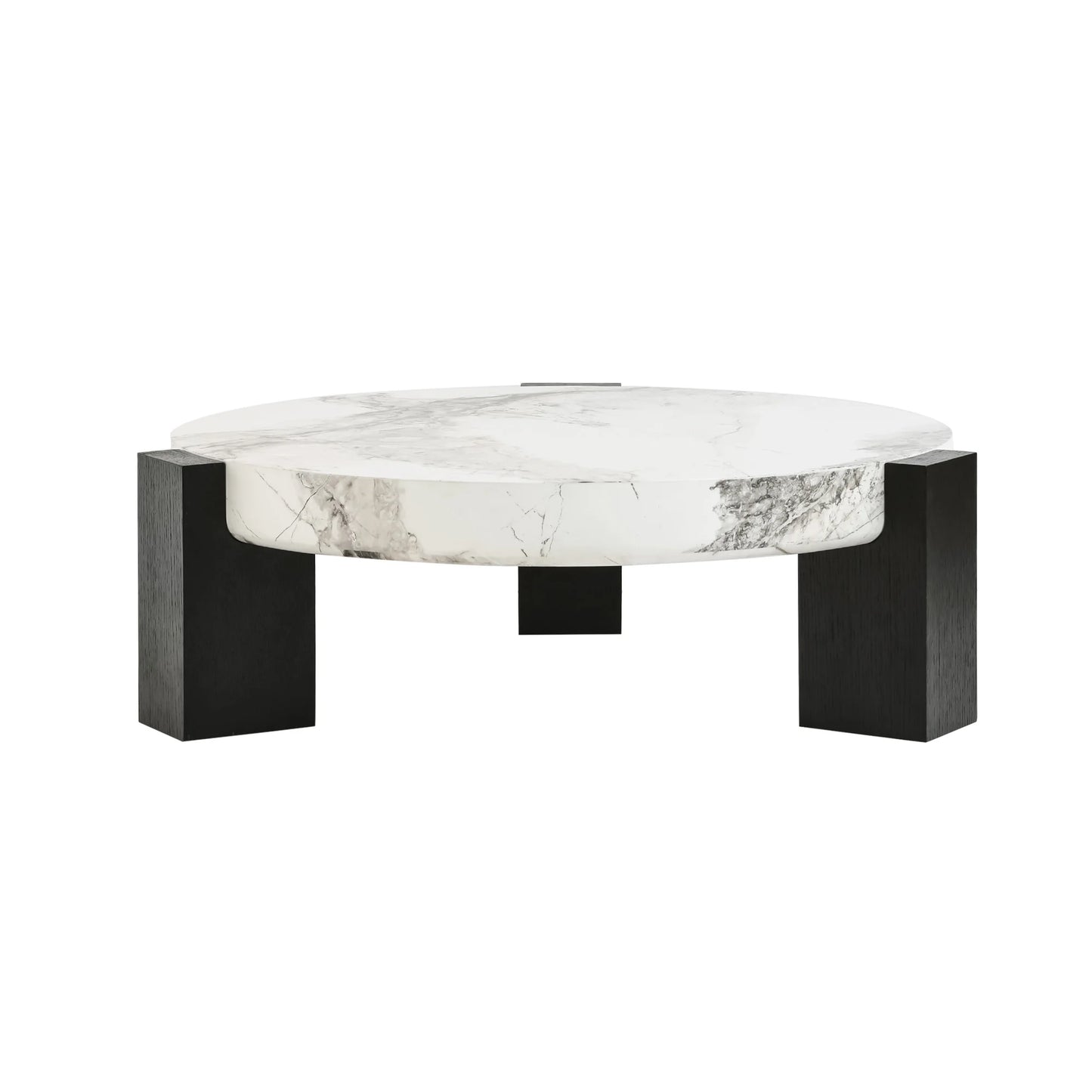 Aura Wood Coffee Table | 36" Monochrome Round With Nesting