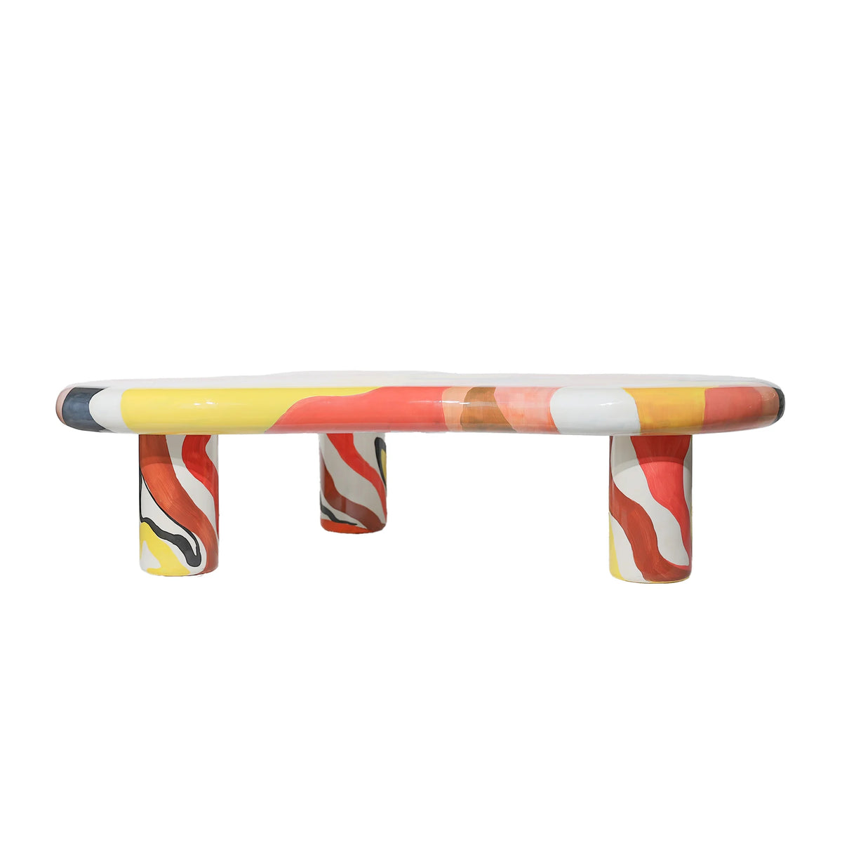 Mesa de centro Aura Wood | 48" multicolor irregular con 4 patas