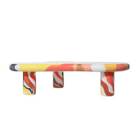 Mesa de centro Aura Wood | 122 cm, multicolor, irregular, con 3 patas